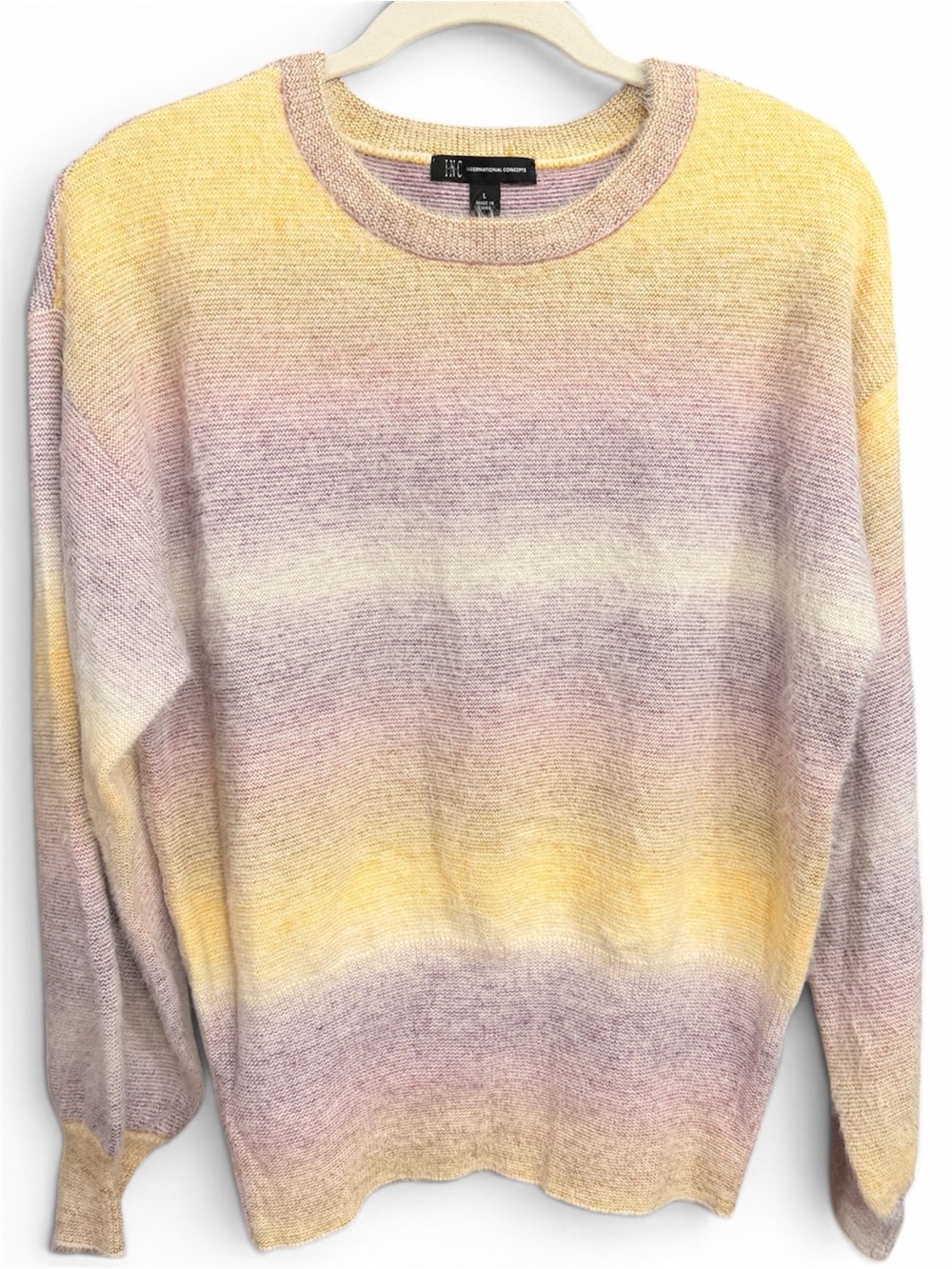 Esprit Pastel Gradient Crewneck Sweater in Yellow and Lavender